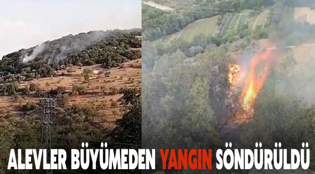  Alevler büyümeden yangın söndürüldü