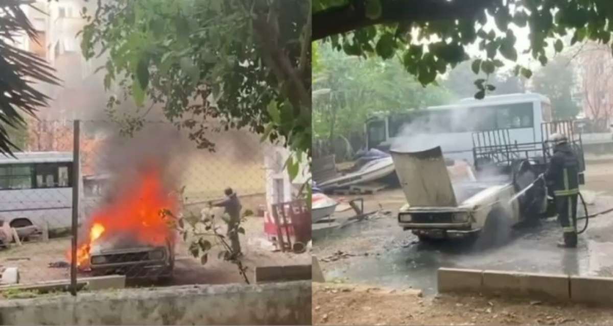 Antalya'da park halindeki kamyonet yandı