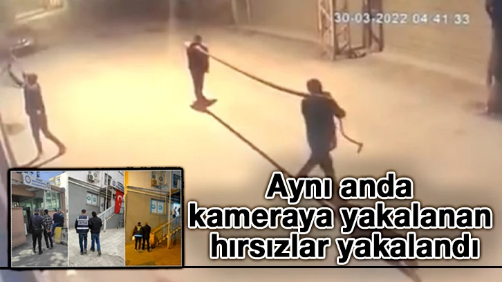 Aynı anda kameraya yakalanan hırsızlar yakalandı