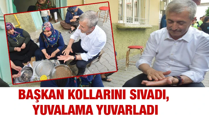 Başkan kollarını sıvadı, yuvalama yuvarladı