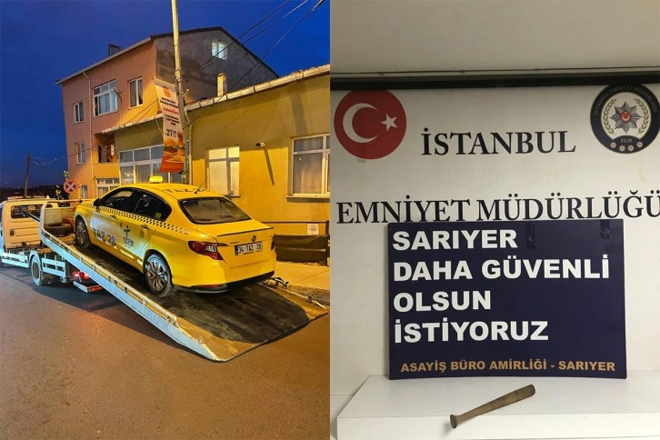 Beyzbol sopasıyla terör estiren taksi sürücüsünün şoför kartı iptal edildi