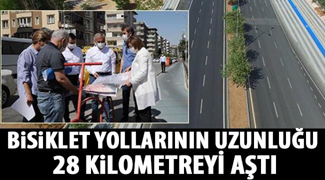 Bisiklet yollarının uzunluğu 28 kilometreyi aştı