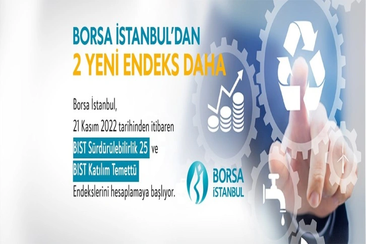 BIST sürdürülebilirlik 25 ve BIST Katılım Temettü Endeksleri hesaplanmaya başlanacak