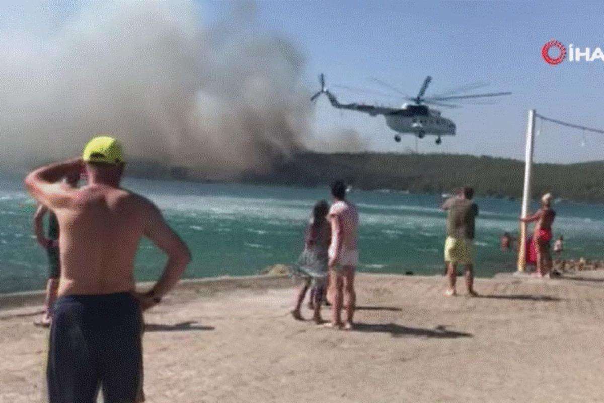 Bodrum'daki yangın otellere yaklaştı, müşteriler tahliye ediliyor