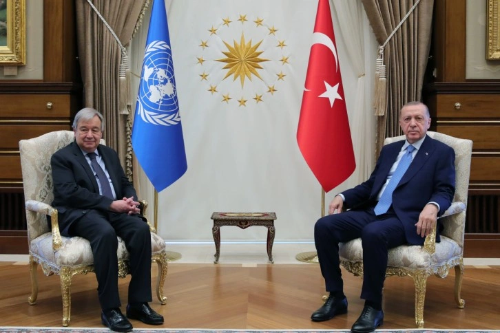 Cumhurbaşkanı Erdoğan ile görüşen Guterres Moskova yolunda