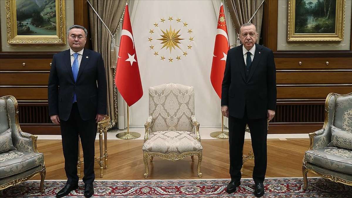 Cumhurbaşkanı Erdoğan, Kazakistan Başbakan Yardımcısı ve Dışişleri Bakanı Tileuberdi'yi kabul e