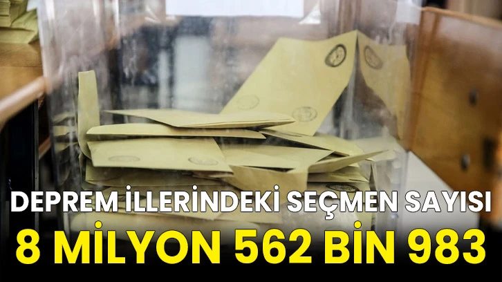 Deprem İllerindeki Seçmen Sayısı 8 Milyon 562 Bin 983