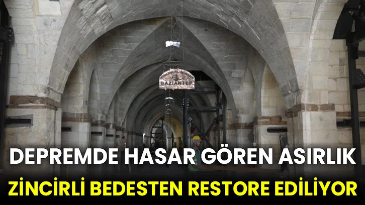 Depremde hasar gören asırlık Zincirli Bedesten restore ediliyor