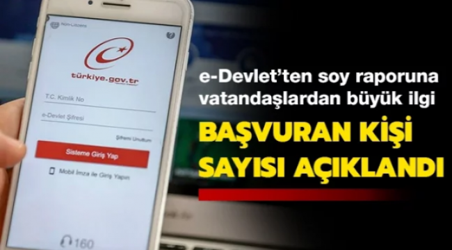 E-Devlet'teki soy raporu hizmetinden 2018 yılından bu yana 71 milyon kişi faydalandı