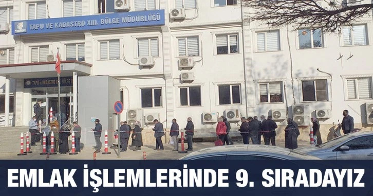 Emlak işlemlerinde 9. sıradayız