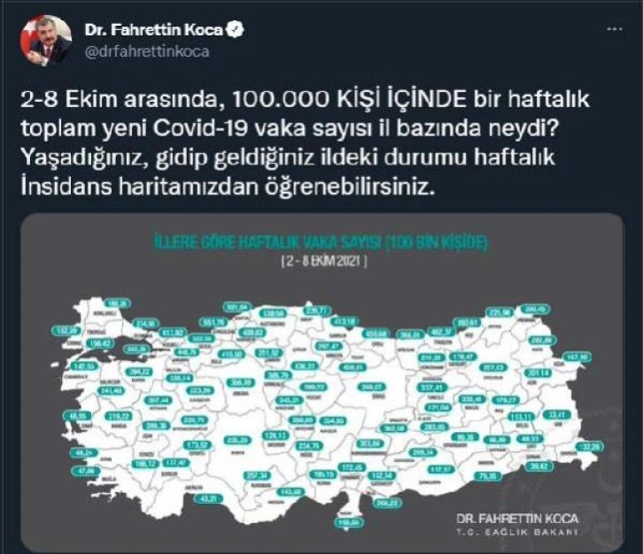 En çok vaka artışı Karadeniz'de; bölge için ek tedbir önerisi