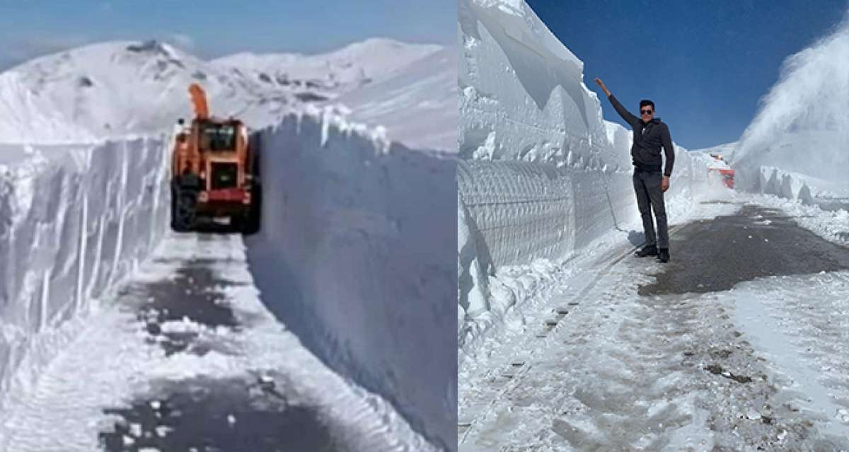 Erzurum'da adam boyu kar