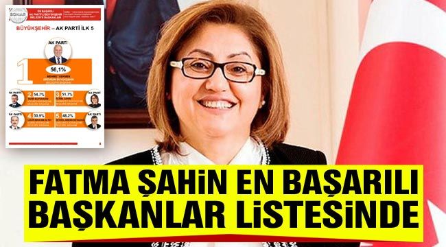 Fatma Şahin en başarılı başkanlar listesinde