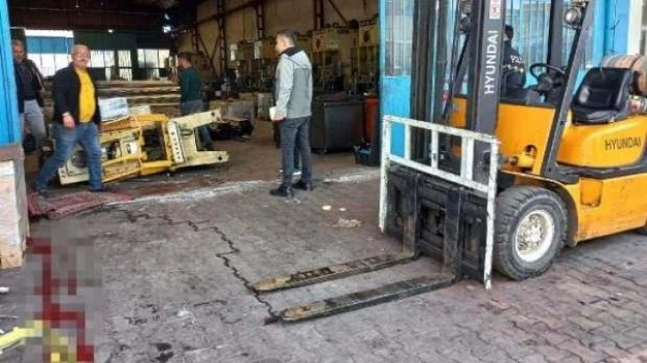 Forkliftten düşüp pres makinesinin altında kalan işçi öldü