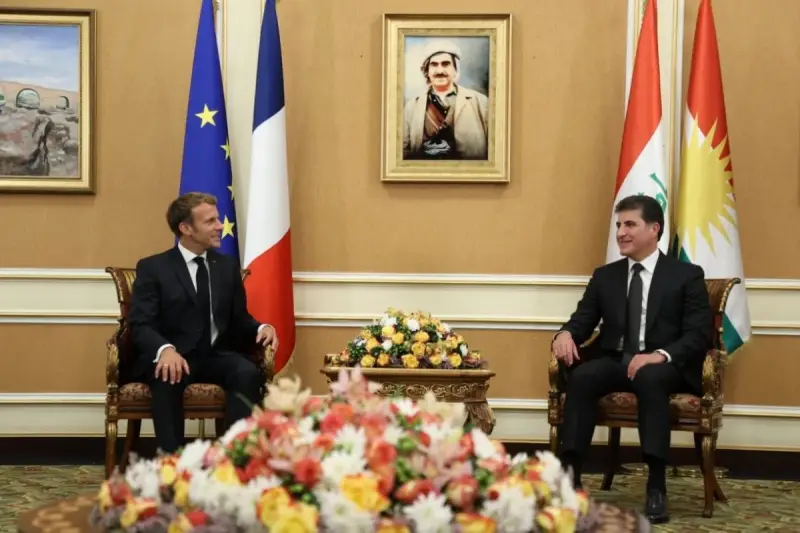 Fransa Cumhurbaşkanı Macron, IKBY Başkanı Barzani ile görüştü