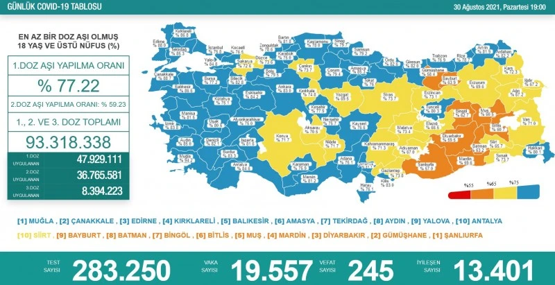  30 Ağustos koronavirüs tablosu açıklandı!