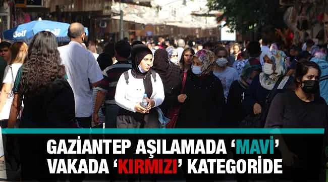 Gaziantep aşılamada ‘Mavi’, vakada ‘Kırmızı’ kategoride