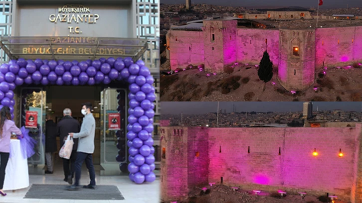 Gaziantep Kalesi mor renge büründü!