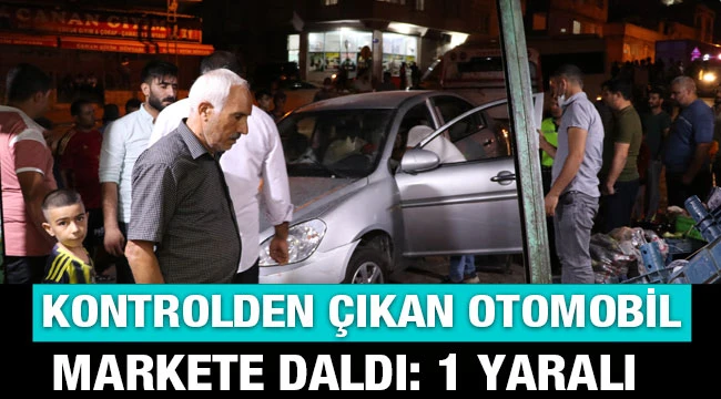 Kontrolden çıkan otomobil markete daldı: 1 yaralı