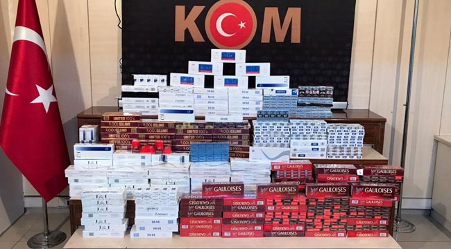 Gaziantep'te 2 bin 408 paket gümrük kaçağı sigara ele geçirildi