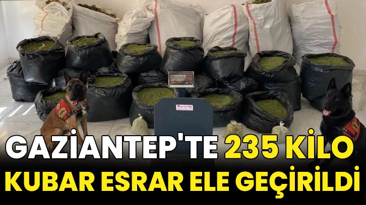 Gaziantep'te 235 kilo kubar esrar ele geçirildi