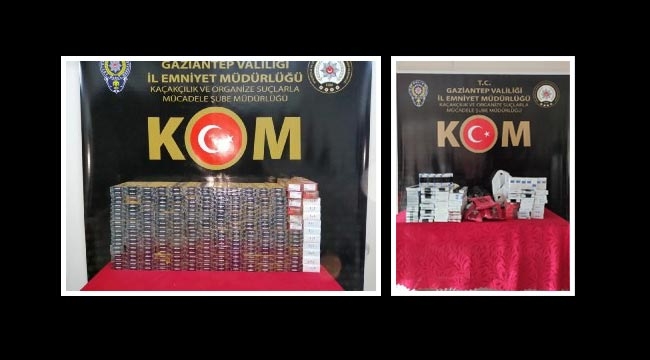 Gaziantep’te 3 bin 290 paket gümrük kaçağı sigara ele geçirildi