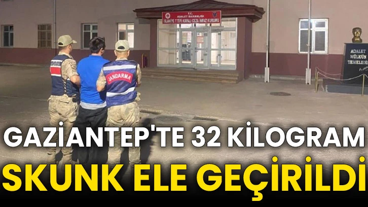 Gaziantep'te 32 kilogram skunk ele geçirildi