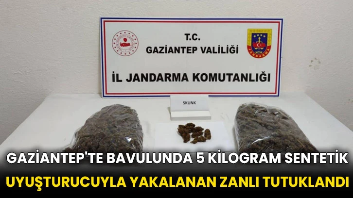 Gaziantep'te bavulunda 5 kilogram sentetik uyuşturucuyla yakalanan zanlı tutuklandı