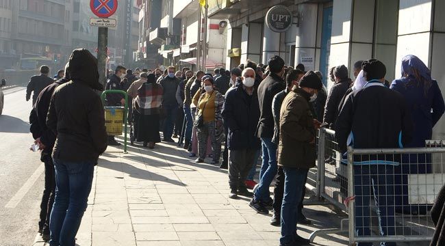 Gaziantep'te koronaya rağmen 200 metrelik kuyruk