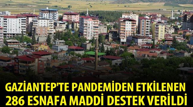 Gaziantep'te pandemiden etkilenen 286 esnafa maddi destek verildi