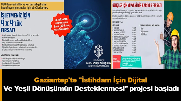 Gaziantep'te "İstihdam İçin Dijital Ve Yeşil Dönüşümün Desteklenmesi" projesi başladı