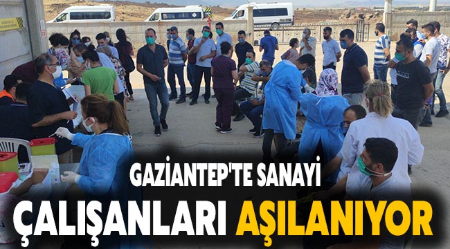  Gaziantep'te sanayi çalışanları aşılanıyor