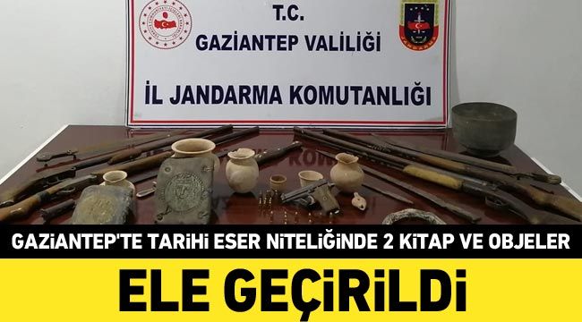 Gaziantep’te tarihi eser niteliğinde 2 kitap ve objeler ele geçirildi