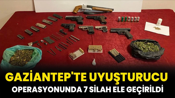 Gaziantep'te Uyuşturucu Operasyonunda 7 Silah Ele Geçirildi