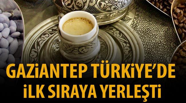 Gaziantep Türkiye'de ilk sıraya yerleşti