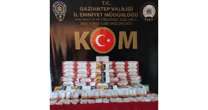 Gaziantep’te kaçak bin 819 paket sigara ile 22 bin adet makaron ele geçirildi