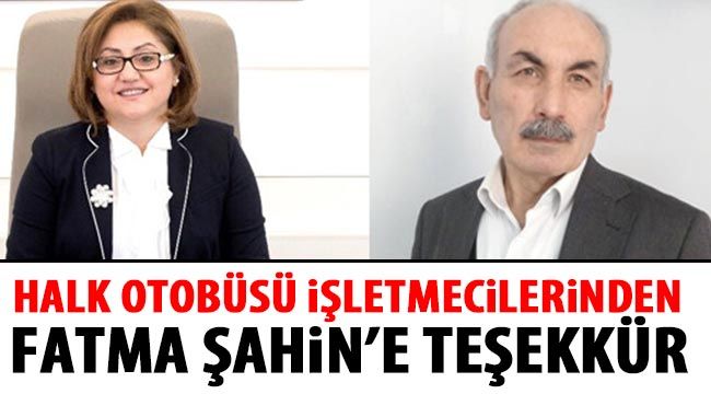 Halk otobüsü işletmecilerinden Fatma Şahin’e teşekkür 