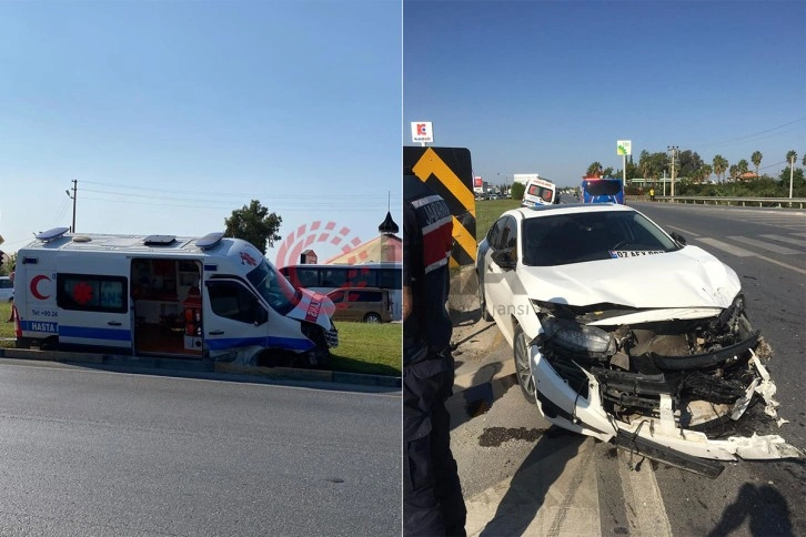 Hasta taşıyan ambulans ile otomobil çarpıştı: 1 yaralı