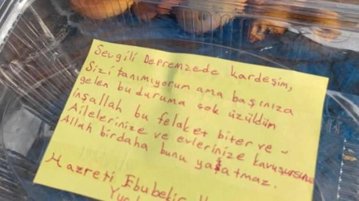 Hazreti Ebubekir Kız öğrenci yurdundan depremzedeler için anlamlı mesaj