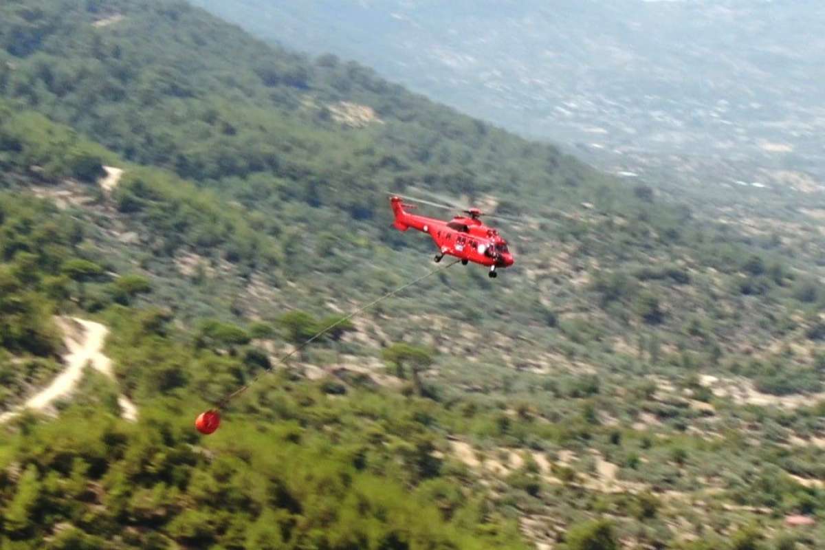 Helikopterlerin sortileri drone ile görüntülendi