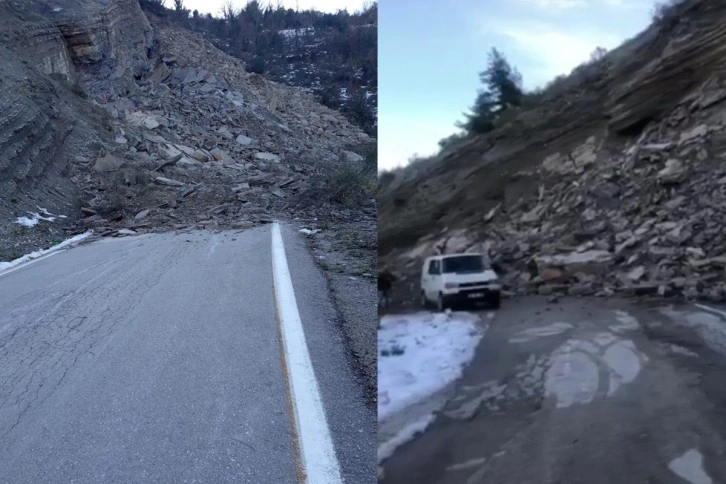 Heyelan nedeniyle Cide-Doğanyurt karayolu ulaşıma kapandı