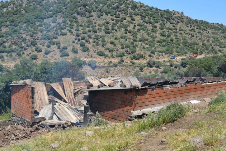 İzmir’de ağılda çıkan yangında 78 küçükbaş hayvan telef oldu