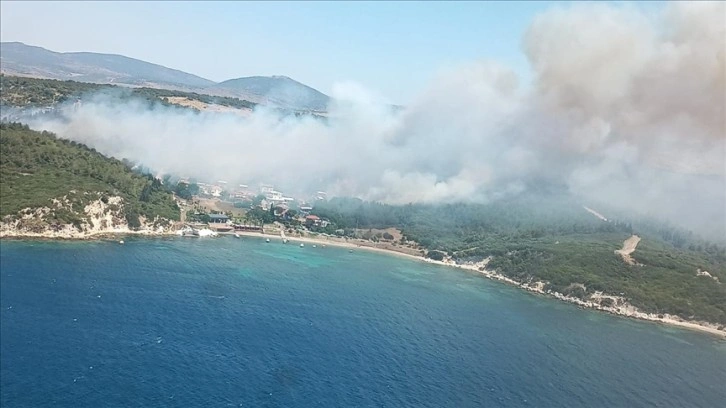 İzmir'de çıkan orman yangınlarına müdahale ediliyor