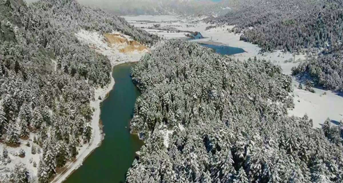 Kahramanmaraş'ta kartpostallık kar manzaraları