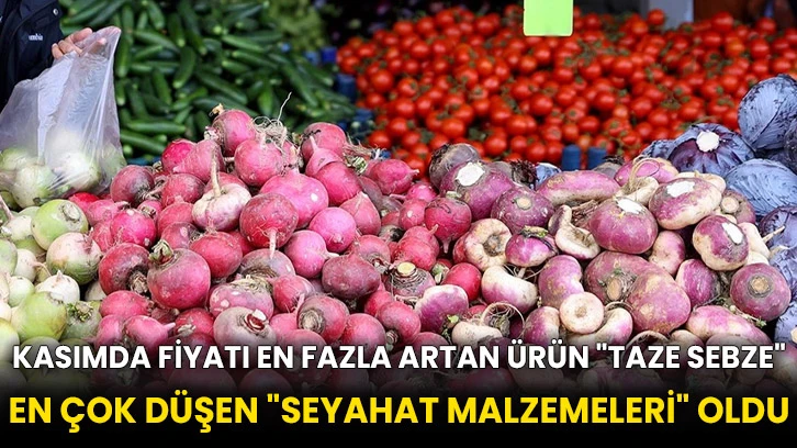 Kasımda fiyatı en fazla artan ürün &quot;taze sebze&quot; en çok düşen &quot;seyahat malzemeleri&quot; oldu