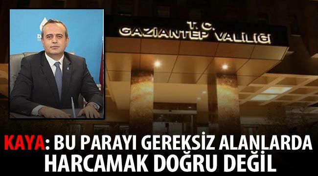 Kaya: Bu parayı gereksiz alanlarda harcamak doğru değil