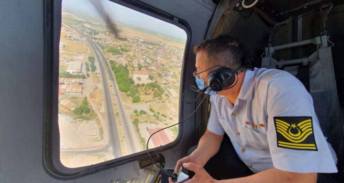 Manisa'da helikopterli denetimde 33 araç sürücüsüne ceza