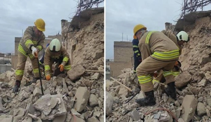 Mardin'de tek katlı tarihi yapı çöktü