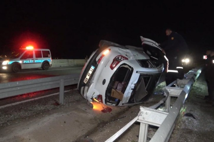 Metrelerce sürüklenen otomobil hurdaya döndü: 1 ağır yaralı