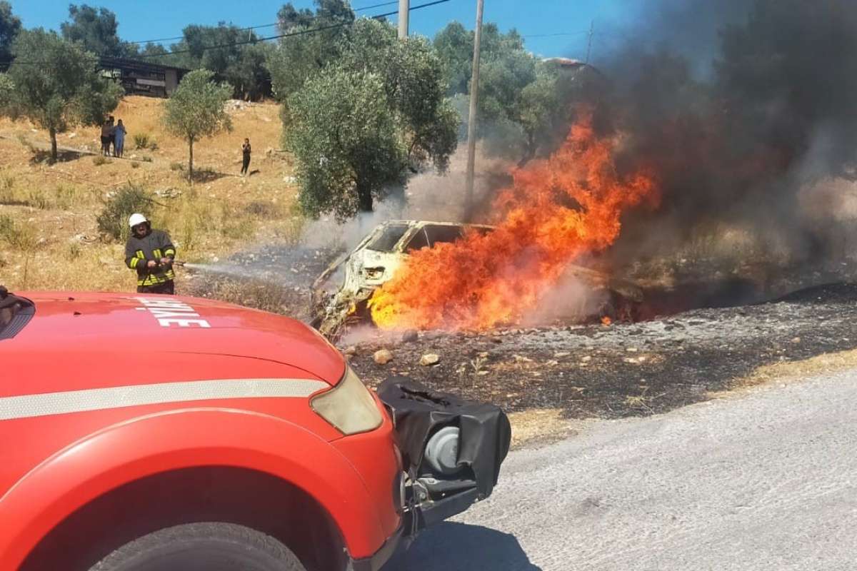 Önce yandı, sonra şarampole devrildi